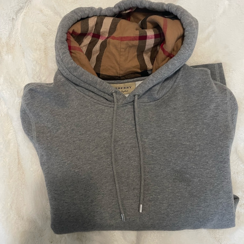 Burberry Embroidered EKD Cotton Blend Hoodie size small